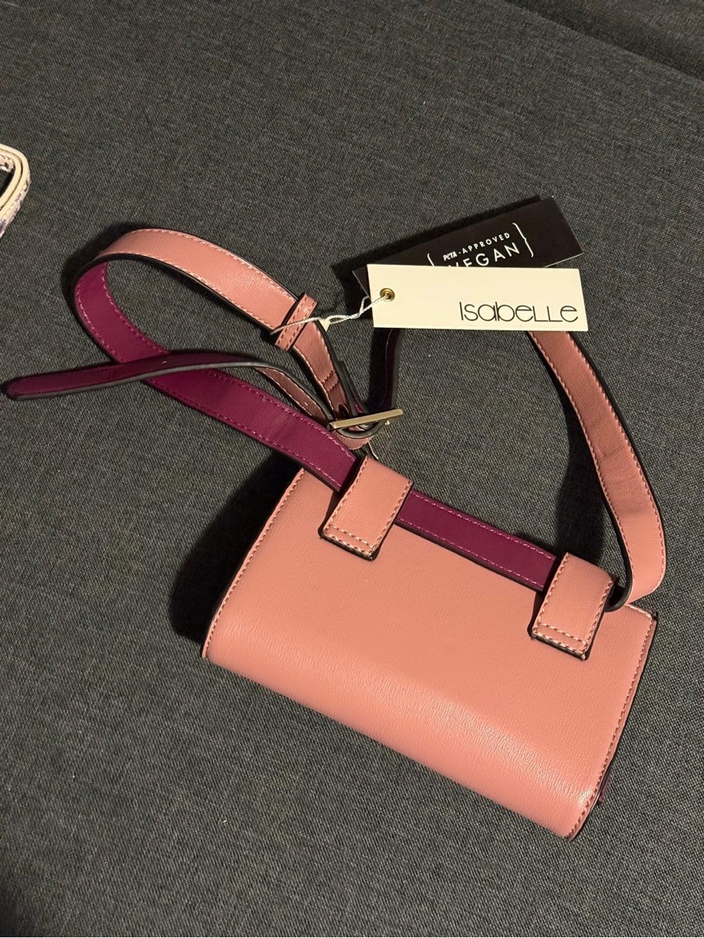 Women's Pink Crossbody Bag with Magenta Accent